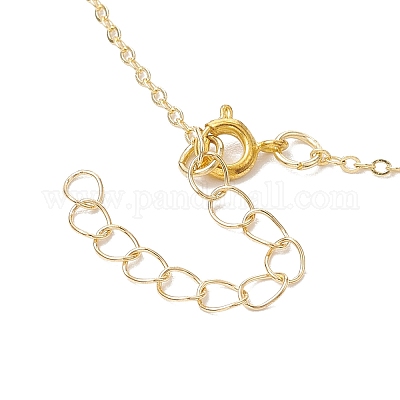 Латунное круглое колье с подвеской в виде ромбов NJEW-JN04698-1