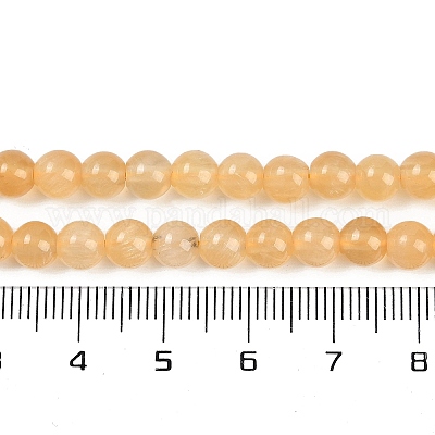 Нити бусин из натурального желтого кальцита G-B125-D01-01-1