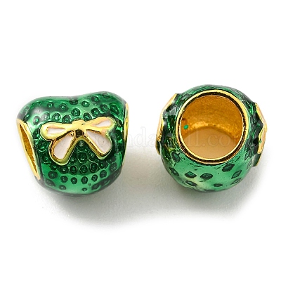 Рождественские латунные эмалированные европейские бусины KK-M247-30B-G-1