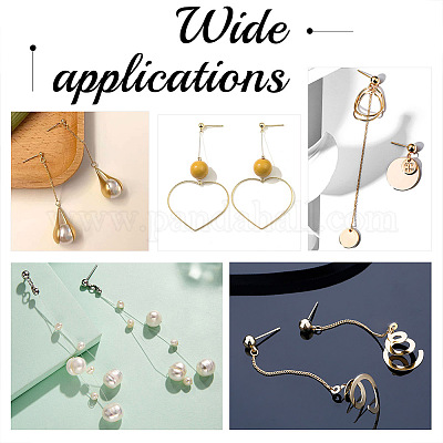 100 шт. железные серьги-гвоздики с шариками KK-UN0001-33-1