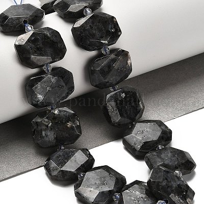 Натуральные нити бус из ларвикита G-H078-B06-01-1