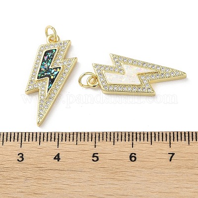 Латунные микропаве прозрачные подвески с фианитом KK-C045-27G-1