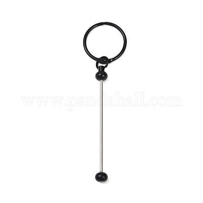 Железные стержни для ключей с бусинами AJEW-R004-02EB-1