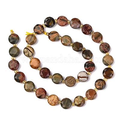 Нити бусин из натуральной яшмы пикассо/полихромной яшмы G-C116-A118-01-1