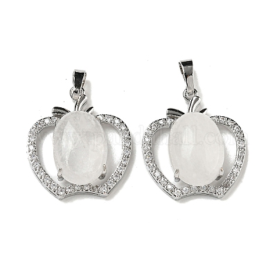 Натуральный кристалл кварца с подвесками из прозрачного кубического циркония G-G133-03P-20-1