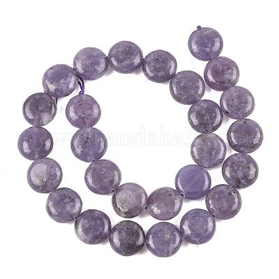 Натуральный лепидолит / пурпурный слюдяный камень бисер пряди&nbsp;G-L648-B09-15mm-1