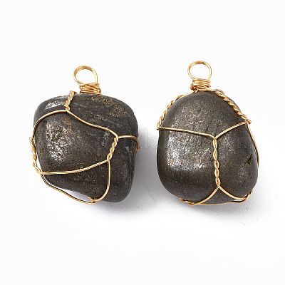 Подвески из натурального халькопирита G-N332-50-08-1