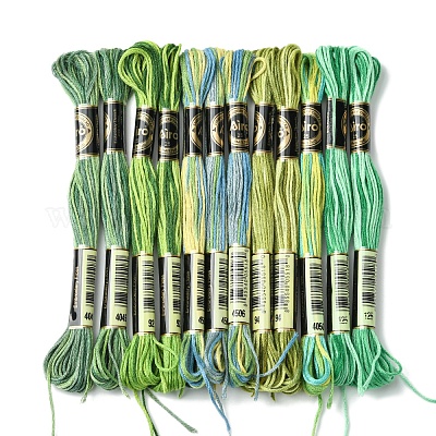 12 моток 6 цвета 6-слойная полиэфирная мулине для вышивания&nbsp;OCOR-FS0001-01B-04-1