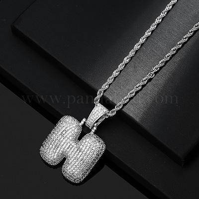 Латунные микропаве прозрачные кубические цирконии массивные инициальные подвески ожерелья WG24EA8-08-1