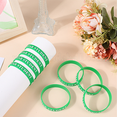 Браслет-браслет с силиконовым шнуром для студента и звезды BJEW-WH0018-49D-1