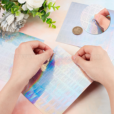 Shop AHANDMAKER 24 Sheets Laser Alphabet Number Stickers for Jewelry Making  - PandaHall Selected