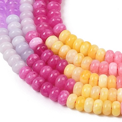 Нити градиентных бусин из натурального белого нефрита G-NH0006-A09-01-1