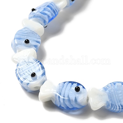 Бусы лэмпворк ручной работы LAMP-G154-07F-1