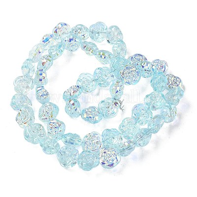 Стеклянные бусины с гальваническим покрытием  EGLA-K061-09A-AB02-1