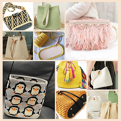  Crochet Bag for Women Evil Eye Handmade Tote Bag with Bamboo  Handles : Handmade Products