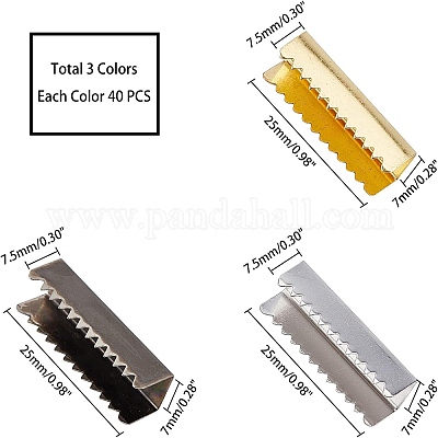 Обжимные концы ленты из латуни и железа AJEW-PH0001-38-1