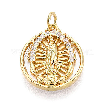 Латунные микропаве прозрачные подвески с фианитом KK-N268-73G-1