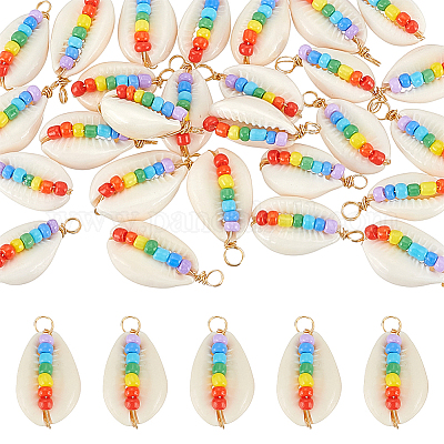 30 шт. подвески из натуральной ракушки каури FIND-ME0002-51-1