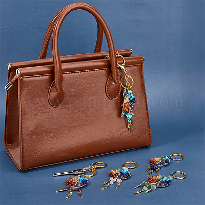 5шт 5 стиля брелок с драгоценными камнями KEYC-NB0001-68-1