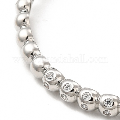 Браслет-кафф из прозрачного кубического циркония с застежками BJEW-E073-08P-1