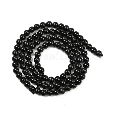 Натуральный черный турмалин бисер нитей&nbsp;G-G763-01-4mm-AB-1