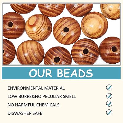 Круглые деревянные бусины&nbsp;WOOD-PH0008-55A-1
