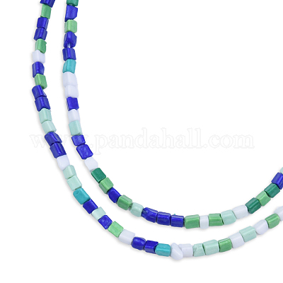 Chapelets de perles en verre peinte par pulvérisation opaque&nbsp;GLAA-N047-05C-1