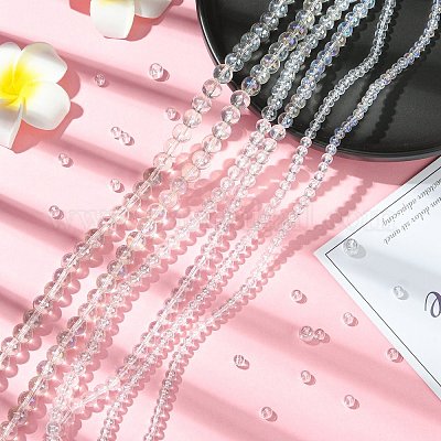 6 нити 3 стилей гальванизированные прозрачные стеклянные бусины нити GLAA-CJ0002-80-1