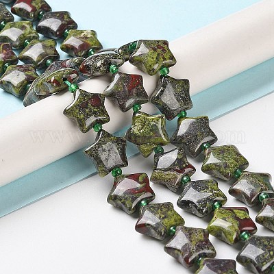 Натуральный дракон яшма кровь бисер пряди G-NH0005-011B-1