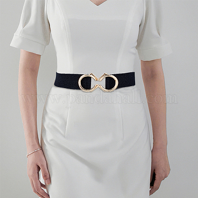 4 шт. 4-х цветные полиэстеровые эластичные корсетные ремни с пряжкой из сплава AJEW-GO0001-40-1