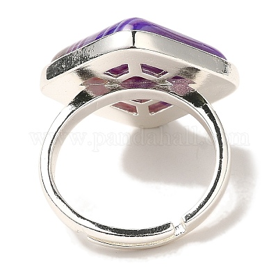 Регулируемые кольца из натурального полосчатого агата RJEW-H240-01S-11-1