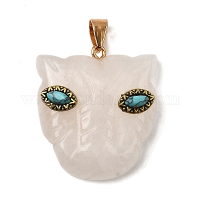 Подвески из натурального кварцевого кристалла и синтетической бирюзы G-Z090-02G-01-1