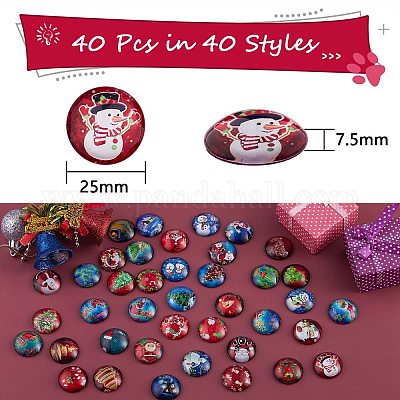 2 комплект 2 стилей стеклянных кабошонов GGLA-SZ0001-39-1