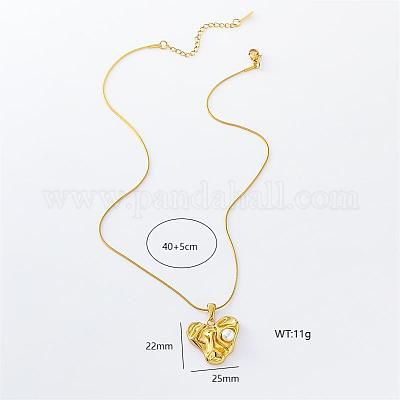 3 шт. ожерелье из нержавеющей стали с текстурированными сердечками и имитацией жемчуга для женщин YT7025-1