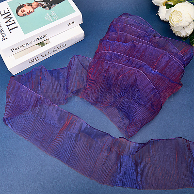 10 ярд прозрачного полиэстерового кружева с плиссировкой OCOR-GF0004-74I-1