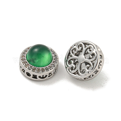 Полый латунный микропаве прозрачный кубический цирконий KK-G490-07P-1