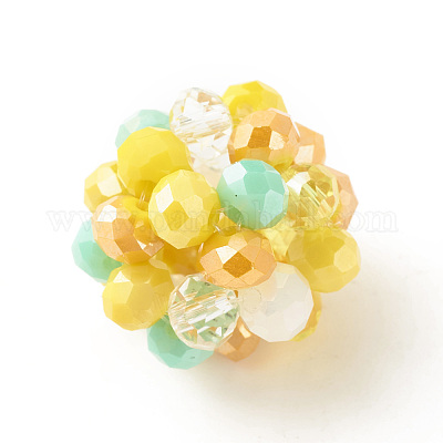 7шт 7 цвета гальванические стеклянные бусины EGLA-JF-6MM-M01-1