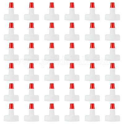 ペットボトルの注ぎ口キャップ、赤いシーラーチップ付き ホワイト
