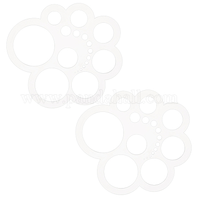 Прозрачный акриловый круглый инструмент для резки кожи AJEW-WH0505-19-1