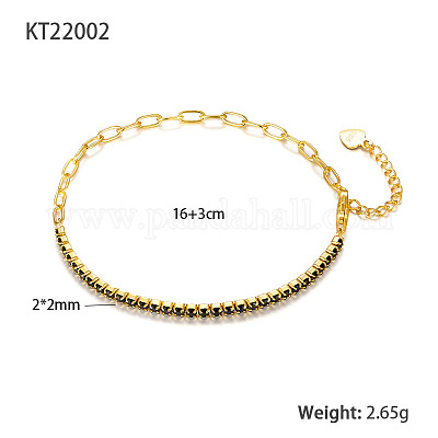 Простые и стильные браслеты из серебра s925 с кубическим цирконием TO2036-2-1