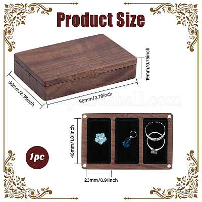 Деревянный магнит и бархатная коробочка для хранения вещей в форме куба CON-WH0200-06C-1