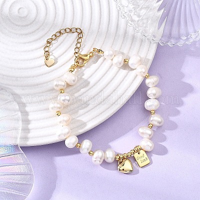 Латунь шарм браслеты BJEW-JB12859-1