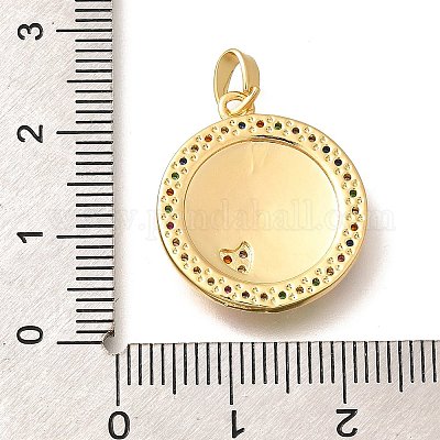 Латунные подвески с микропаве из прозрачного кубического циркония KK-R212-13G-07-1