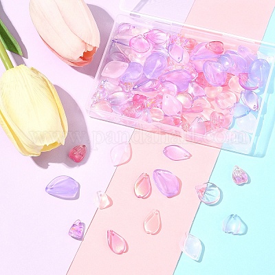 100 шт. 10 стиля прозрачных стеклянных подвесок GLAA-FS0002-16-1