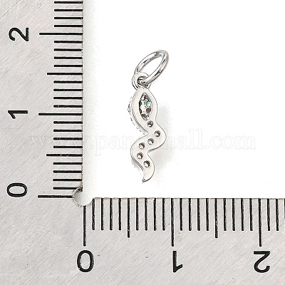 Подвески из змеиной латуни с микропаве из кубического циркония KK-V007-007P-03-1-1