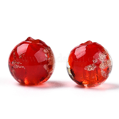 Светящиеся бусины лэмпворк из золота и песка ручной работы LAMP-N024-05A-02-1