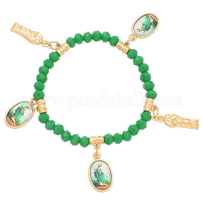 Сплав браслеты с подвесками Девы Марии&nbsp;WH-WG111B5-01-1