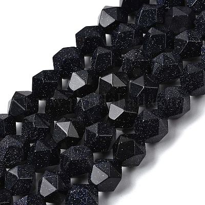 Синтетический синий авантюрин бисер нитей&nbsp;G-Z119-A24-03-1