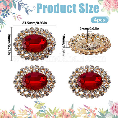 4 шт. пуговицы из сплава с двумя отверстиями и стеклянной ножкой FIND-DR0001-99D-1