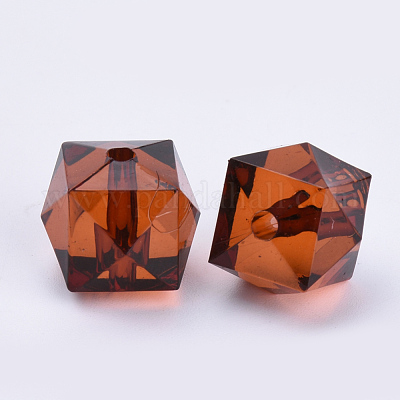 Прозрачные акриловые бусины X-TACR-Q259-10mm-V60-1